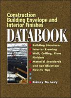 Building Envelope and Interior Finishes Databook 0071360220 Book Cover