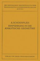 Einfuhrung in Die Analytische Geometrie Der Ebene Und Des Raumes 3642889980 Book Cover