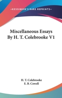 Miscellaneous Essays by H. T. Colebrooke V1 1428648178 Book Cover