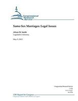 Same-Sex Marriages: Legal Issues 1477656707 Book Cover