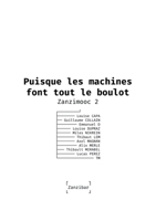 Puisque les machines font tout le boulot: Zanzimooc 2 2322273317 Book Cover