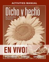 Activities Manual to Accompany: Dicho En Vivo: Beginning Spanish 1118296192 Book Cover