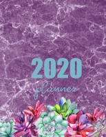 2020 Planner: Succulents and purple marble 1693934477 Book Cover
