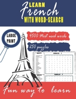 Learn French with Word-search: A New Easy Way to Learn French without a DVD for adults or kids . B08JHY7D8M Book Cover