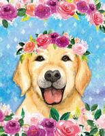 Big Fat Bullet Style Journal Labrador In Flowers: Huge Dot Grid Book For Journaling Over 300 Numbered Pages 1073780139 Book Cover