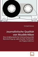 Journalistische Qualität von Musikkritiken 3639270886 Book Cover