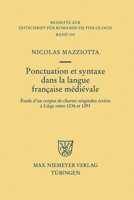 Ponctuation Et Syntaxe Dans La Langue Francaise Medievale 3110231050 Book Cover