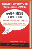 English Literature: (COMPENDIUM OF MCQs PART- II) B08BWCFWZB Book Cover