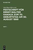 Festschrift Für Ernst-Walter Hanack Zum 70. Geburtstag Am 30. August 1999 3110158035 Book Cover