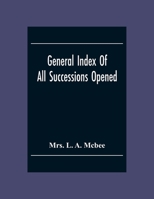 General Index Of All Successionsopened In The Civil District Court Parish Of Orleans, Louisiana From Its Organisation August 1St 1880 To August 31St 1894 9354304095 Book Cover