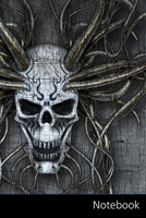 Notebook: Fond, Crâne, Tête, Effrayant Carnet / Journal / Livre d'écriture / Calepin / Agenda / Notes - 6 x 9 pouces (15,24 x 22,86 cm), 110 pages, surface brillante. 1712923501 Book Cover