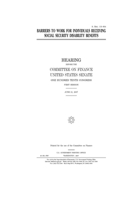 Barriers to work for individuals receiving social security disability benefits B083XW61LZ Book Cover