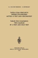 Tafeln Zum Vergleich Zweier Stichproben Mittels X-Test Und Zeichentest / Tables for Comparing Two Samples by X-Test and Sign Test 3540021027 Book Cover