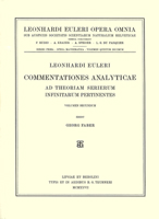 Commentationes Analyticae Ad Theoriam Serierum Infinitarum Pertinentes 3rd Part, 1st Section 376431415X Book Cover
