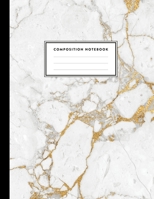 Composition Notebook: White Grey Marble and Gold College Ruled Line Pages, Writing Notes Journal for Girls, Kids, School, Students and Teachers (8.5 x 11, 100 pages) 1089169779 Book Cover