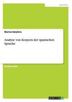 Analyse von Korpora der spanischen Sprache 3656347905 Book Cover