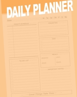 Daily Planner: To Do List Notebook, Planner and Schedule Diary, Daily Task Checklist Organizer Journal - Undated, 2019, 2020.. (Orange) 1692378783 Book Cover