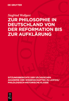 Zur Philosophie in Deutschland Von Der Reformation Bis Zur Aufklärung 311271234X Book Cover