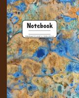 Notebook Wide Ruled 7.5" x 9.25" in / 19.05 x 23.5 cm: Composition Book, Watercolor Design in Shades of Blues and Browns Cover W752 1077731116 Book Cover