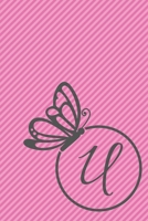U: Initial U Monogram Notebook Journal Gift Circular Butterfly design 1673790240 Book Cover