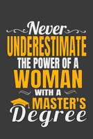 Never Underestimate The Power Of A Woman With A Master's Degree: Ruled Blank Notebook Graduation Gift Journal 1095930214 Book Cover