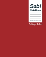 Sobi Notebook, Collage Ruled 8 x 10 Inch, Large 100 Sheet Red Cover 0464470277 Book Cover