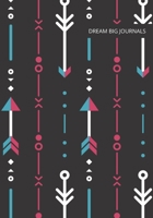 Dream Big Journals: Vision Board/Goal Setting Notebook Pink Blue and White Boho Arrows on Black 1707896380 Book Cover