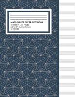 Manuscript Paper Notebook: Abstract Geometric Line Cover, 12 Staff Music Paper, Blank Music Sheets 8.5 x 11, 100 Pages (Notebook for Musicians & Songwriting) 1096584603 Book Cover