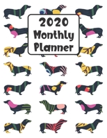 2020 Monthly Planner: Dachshund Wiener Dog 12 Month Planner Calendar Organizer Agenda with Habit Tracker, Notes, Address, Password, & Dot Grid Pages 1692478354 Book Cover