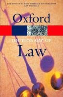 A Dictionary of Law (Oxford Paperback Reference) 0199669864 Book Cover