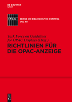 Richtlinien für die OPAC-Anzeige 3110232480 Book Cover