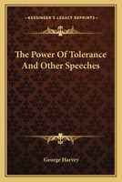 The Power of Tolerance and Other Speeches 1162787813 Book Cover