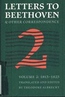 Letters to Beethoven and Other Correspondence, Volume 2 0803210396 Book Cover