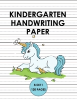 Kindergarten Handwriting Paper: Handwriting Unicorn Notebook for kids 6x9 120 pages, Learn to write alphabets and improve writing skills with dotted journal for primary, preschool, school, kindergarte 169430566X Book Cover