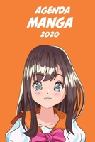 Agenda Manga 2020 [hebdomadaire] [6x9]: Agenda Anime Manga Calendrier Organisateur pour la productivit� et l'emploi du temps, fille cheveux bruns fond orange 1676246045 Book Cover