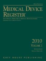 Medical Device Register 2010 2Vol Set (Medical Device Register (United States)) 1592378803 Book Cover