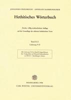 Hethitisches Worterbuch: Band II: E 3825340007 Book Cover