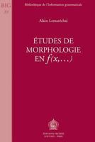 Etudes de Morphologie En F(x, ...) 9042902310 Book Cover