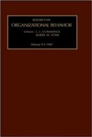 Research in Organizational Behavior, Volume 9 0892326360 Book Cover