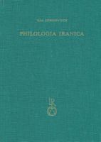 Ilya Gershevitch: Philologia Iranica 3882262338 Book Cover