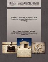 Cohen v. Glass U.S. Supreme Court Transcript of Record with Supporting Pleadings 1270410857 Book Cover