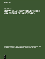 Entwicklungsprobleme Der Kraftfahrzeugmotoren 3112533313 Book Cover