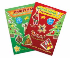The Fun Book of Christmas Papercrafts, 2 Book Set of Press outs and 100+ Stickers for kids to make their own Ornaments, Decorations and Greetings Set of 2 1945546646 Book Cover