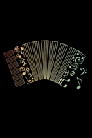 Notizbuch: A5 Block liniert - 120 Seiten Linien Notizbuch - Retro Noten Akkordeon passend als Geschenk f�r Akkordeon Musiker! 1691060402 Book Cover