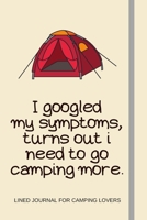 I googled my symptoms, turns out i need to go camping more.: Camping Gifts Ideas For Couples & For Dad & For Men & Women - Lined Journal or Notebook 1693850087 Book Cover