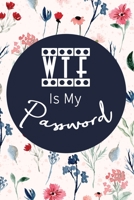 WTF Is My Password: Password Log Book And Internet Password Alphabetical Pocket Size Small Organizer Black Frame 6" x 9"  Flower Pink Cover For Women 1678871257 Book Cover