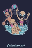 Studienplaner 2020: Kalender DIN A5 2020 1 Tag = 1 Seite mit gro�em Tagesplaner und gro�artiger �bersicht. Monats�bersicht, Erinnerung und Notizen in diesem Kalenderbuch. Lustig Funny Alien Poolparty 1677656581 Book Cover