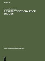 A Valency Dictionary of English 3110171945 Book Cover