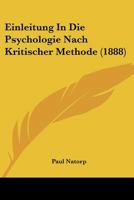 Einleitung in Die Psychologie Nach Kritischer Methode 1018348409 Book Cover