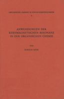 Anwendungen Der Kernmagnetischen Resonanz in Der Organischen Chemie 3540033807 Book Cover